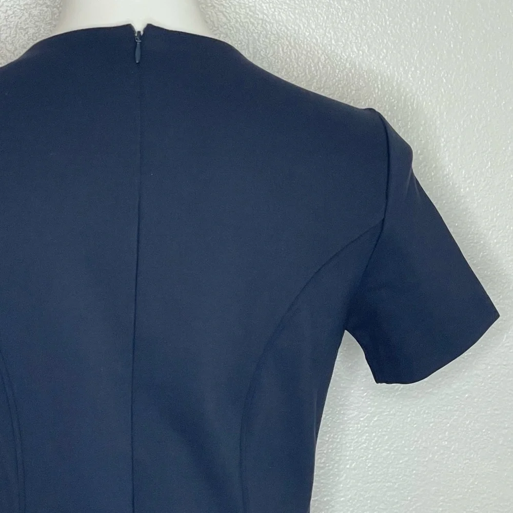 Brooks Brothers Navy Stretch Ponte Short Sleeve Sheath Dress - Picture 9 of 16